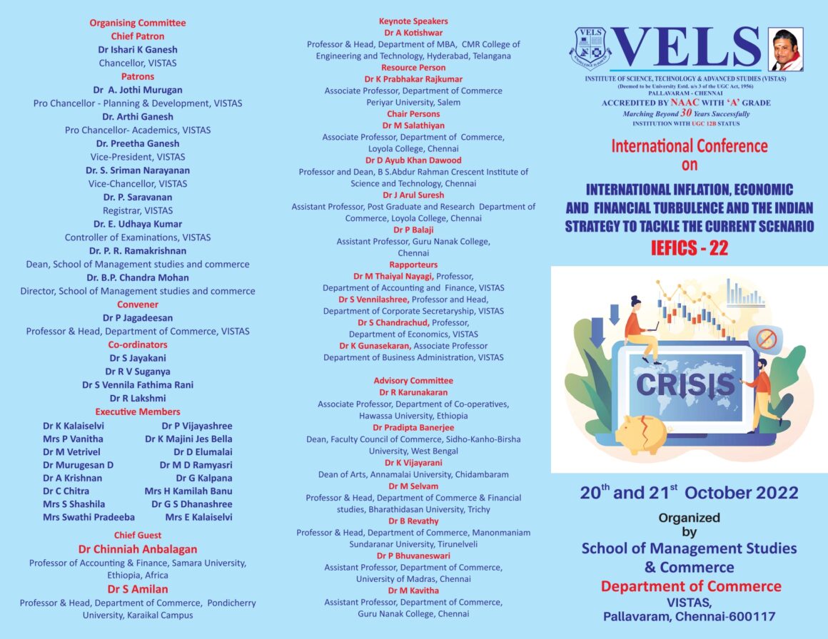International conference on IEFICS-22 on 20th & 21 Oct 2022 –Department of Commerce 