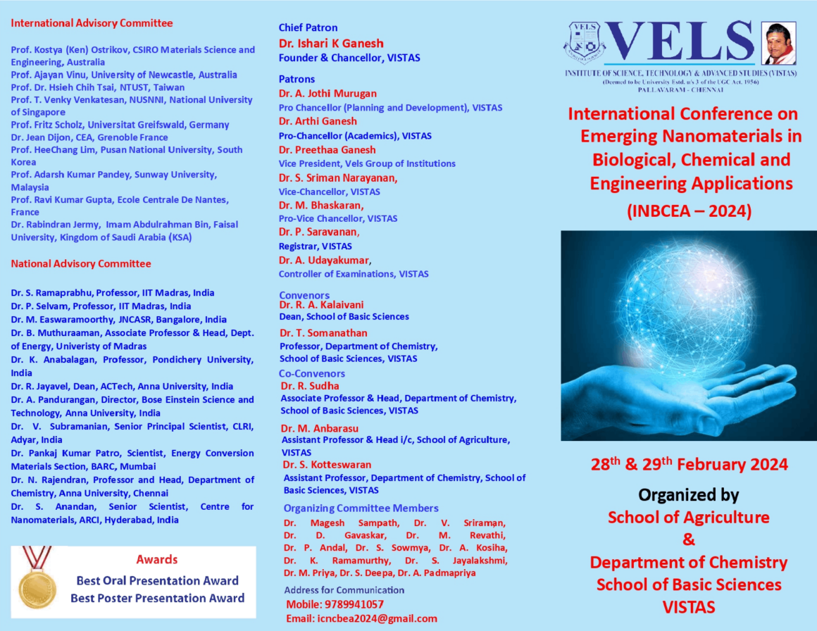 International Conference on Emerging Nanomaterials in Biological, Chemical  and Engineering Applications (INBCEA – 2024)