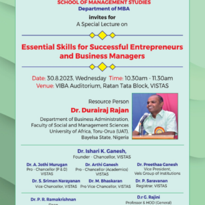 Special Lecture on Essential Skills for Successful Entrepreneurs and Business Managers.